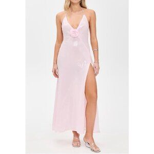 Anthropologie Bardot Aradia Sequin Halter Slip Dress Size 8 Light Pink